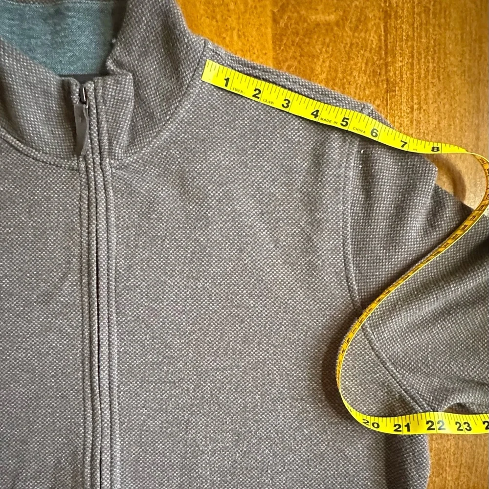 Tasso Elba•full-zip sweater•men’s large•cotton blend•pockets•relaxed fit•brown - Picture 9 of 15